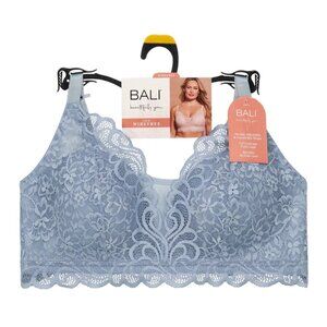 Bali Womens Beautifully You Lace Wireless Bra Size various Silver Grey Colour